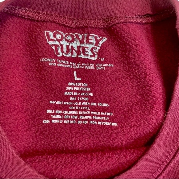 Looney Tunes Sweatshirt Pullover Bugs Bunny Tweety Daffy Duck Sylvester Size L - Picture 7 of 10